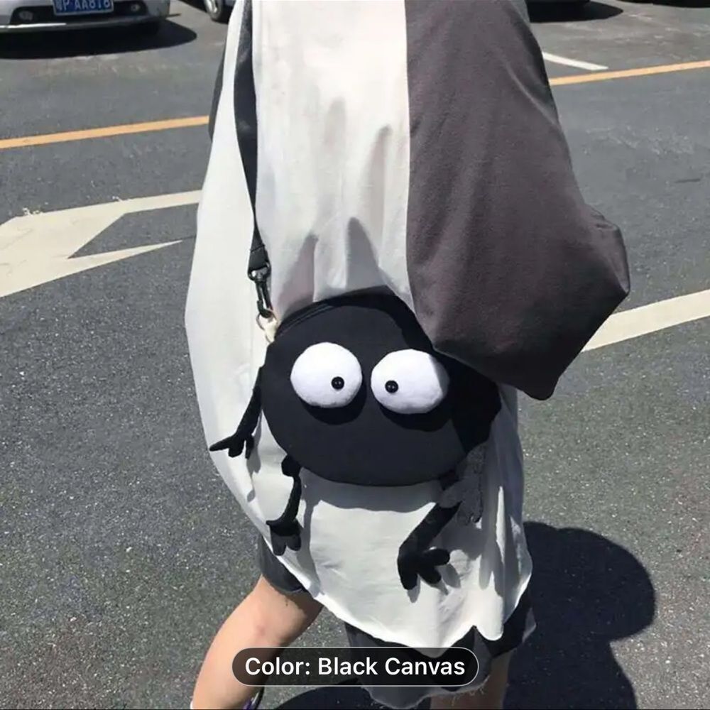 Black and White Cartoon Character Crossbody Bag - Picture 7 of 8